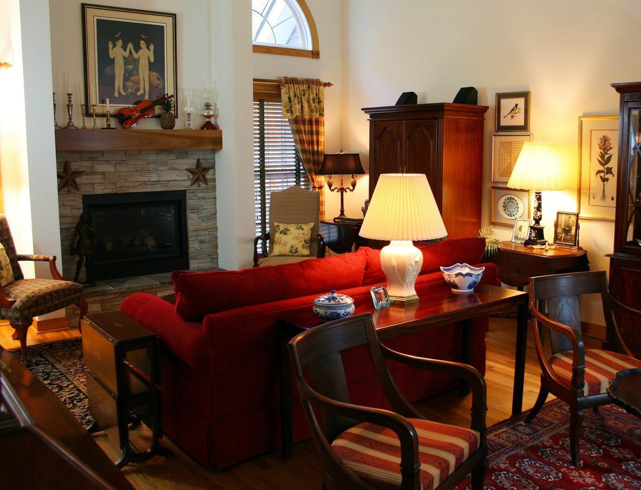 Living room with antique furniture