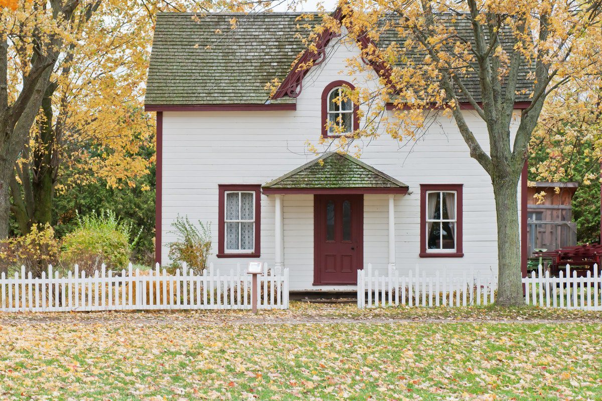 Home with white picket fence